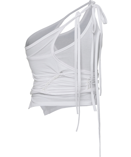 FLAREUP（フレアアップ）の「[SET] Handmade Twisted Layered Top (FL-118_White)（Tシャツ/カットソー・レディース・ホワイト・FREE）」の3枚目の写真