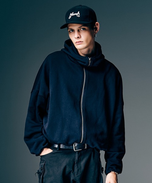 glamb（グラム）の「Balloon Zip Up Hoodie / バルーンジップアップフーディー（パーカー・メンズ・オレンジ/ホワイト/ブラック・S/M/L）」の3枚目の写真