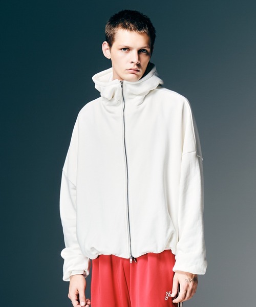 glamb（グラム）の「Balloon Zip Up Hoodie / バルーンジップアップフーディー（パーカー・メンズ・オレンジ/ホワイト/ブラック・S/M/L）」の8枚目の写真