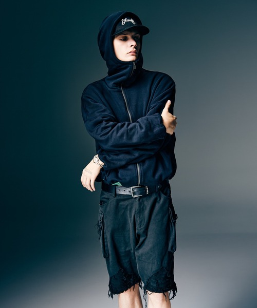 glamb（グラム）の「Balloon Zip Up Hoodie / バルーンジップアップフーディー（パーカー・メンズ・オレンジ/ホワイト/ブラック・S/M/L）」の13枚目の写真