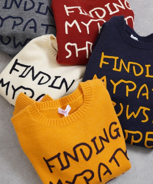 Chillfar（チルファー）の「レタリングカラフルロゴニット（ニット/セーター・レディース・レッド/アイボリー/グレー/ネイビー系/イエロー・FREE）」の6枚目の写真