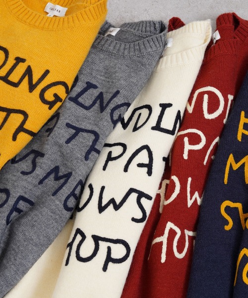 Chillfar（チルファー）の「レタリングカラフルロゴニット（ニット/セーター・レディース・レッド/アイボリー/グレー/ネイビー系/イエロー・FREE）」の8枚目の写真