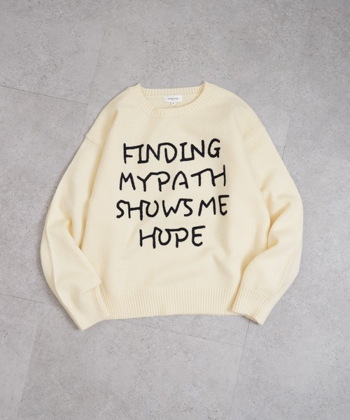 Chillfar（チルファー）の「レタリングカラフルロゴニット（ニット/セーター・レディース・レッド/アイボリー/グレー/ネイビー系/イエロー・FREE）」の10枚目の写真