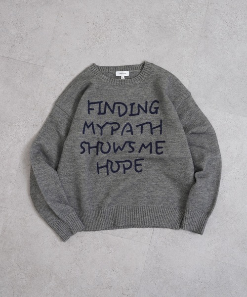 Chillfar（チルファー）の「レタリングカラフルロゴニット（ニット/セーター・レディース・レッド/アイボリー/グレー/ネイビー系/イエロー・FREE）」の12枚目の写真