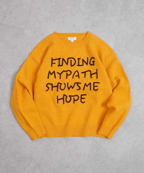 Chillfar（チルファー）の「レタリングカラフルロゴニット（ニット/セーター・レディース・レッド/アイボリー/グレー/ネイビー系/イエロー・FREE）」の13枚目の写真