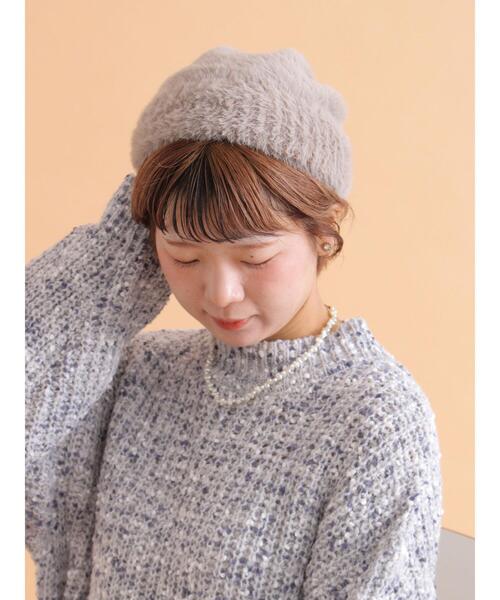 ehka sopo（エヘカソポ）の「シャギーワッチキャップ（ニットキャップ/ビーニー・レディース・キナリ/ベージュ/グレー・F）」の2枚目の写真