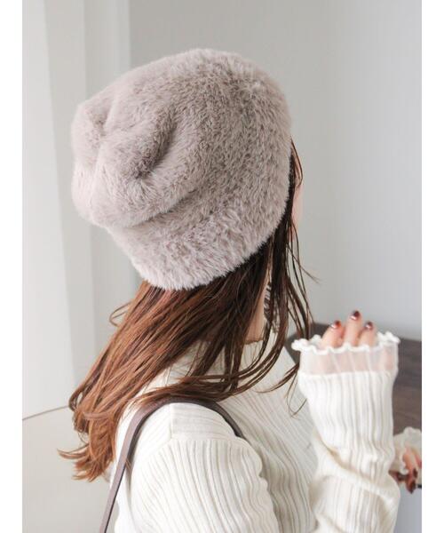 ehka sopo（エヘカソポ）の「シャギーワッチキャップ（ニットキャップ/ビーニー・レディース・キナリ/ベージュ/グレー・F）」の9枚目の写真