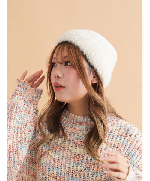 ehka sopo（エヘカソポ）の「シャギーワッチキャップ（ニットキャップ/ビーニー・レディース・キナリ/ベージュ/グレー・F）」の17枚目の写真