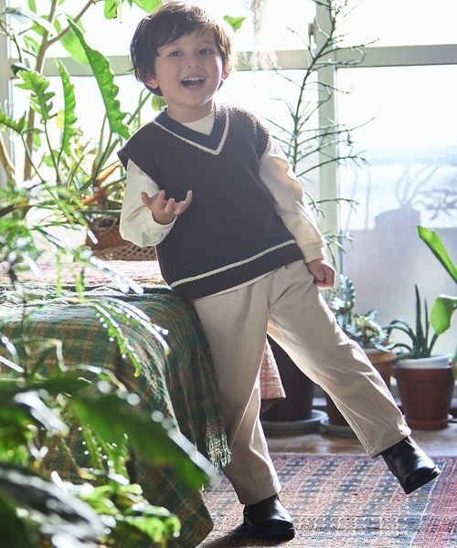 petit main（プティマイン）の「【ウォッシャブル】ニットベストセット（アンサンブル・キッズ・モカ/ブラック/アイボリー・110cm/120cm/100cm/90cm/130cm/80ｃｍ）」の5枚目の写真