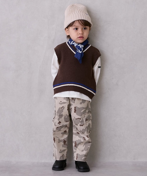 petit main（プティマイン）の「【ウォッシャブル】ニットベストセット（アンサンブル・キッズ・モカ/ブラック/アイボリー・110cm/120cm/100cm/90cm/130cm/80ｃｍ）」の6枚目の写真