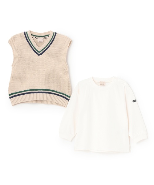 petit main（プティマイン）の「【ウォッシャブル】ニットベストセット（アンサンブル・キッズ・モカ/ブラック/アイボリー・110cm/120cm/100cm/90cm/130cm/80ｃｍ）」の9枚目の写真