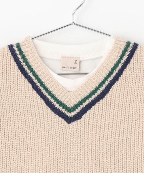 petit main（プティマイン）の「【ウォッシャブル】ニットベストセット（アンサンブル・キッズ・モカ/ブラック/アイボリー・110cm/120cm/100cm/90cm/130cm/80ｃｍ）」の10枚目の写真