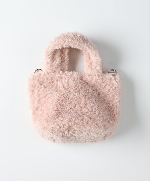 Right-on（ライトオン）の「【VIVIAN BLUE】2WAYボアショルダートートバッグ (可愛いデザイン / 軽量 / 保温性 / 肌触り抜群)（トートバッグ・キッズ・ピンク/オフホワイト/サックスブルー・ONE SIZE）」の8枚目の写真