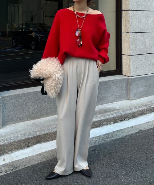 DouDou（ドゥドゥ）の「裏起毛4WAYストレッチパンツ（その他パンツ・レディース・ブラウン/アイボリー/ブラック・FREE）」の4枚目の写真