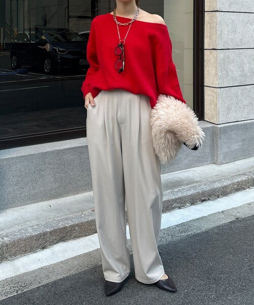 DouDou（ドゥドゥ）の「裏起毛4WAYストレッチパンツ（その他パンツ・レディース・ブラウン/アイボリー/ブラック・FREE）」の6枚目の写真