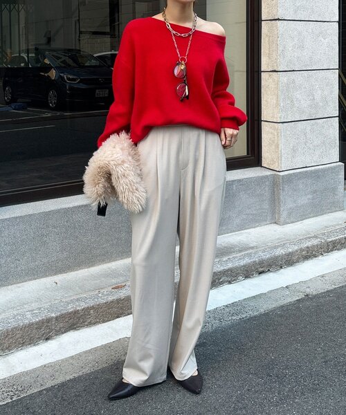 DouDou（ドゥドゥ）の「裏起毛4WAYストレッチパンツ（その他パンツ・レディース・ブラウン/アイボリー/ブラック・FREE）」の7枚目の写真