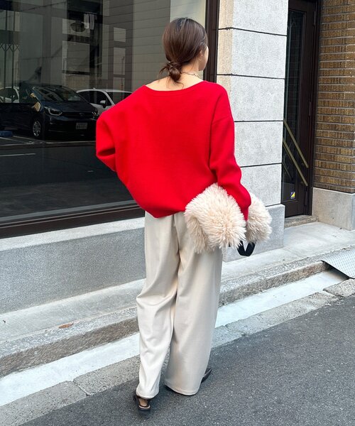 DouDou（ドゥドゥ）の「裏起毛4WAYストレッチパンツ（その他パンツ・レディース・ブラウン/アイボリー/ブラック・FREE）」の8枚目の写真