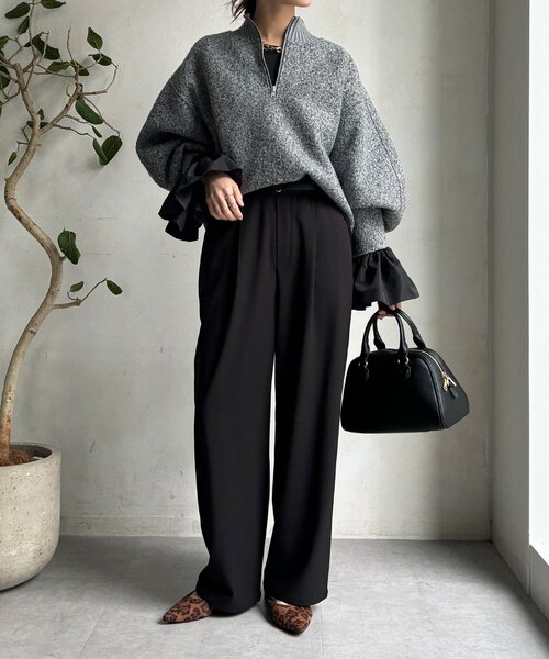 DouDou（ドゥドゥ）の「裏起毛4WAYストレッチパンツ（その他パンツ・レディース・ブラウン/アイボリー/ブラック・FREE）」の22枚目の写真