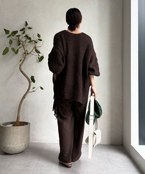 DouDou（ドゥドゥ）の「裏起毛4WAYストレッチパンツ（その他パンツ・レディース・ブラウン/アイボリー/ブラック・FREE）」の17枚目の写真