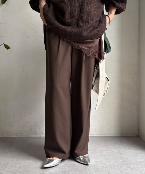 DouDou（ドゥドゥ）の「裏起毛4WAYストレッチパンツ（その他パンツ・レディース・ブラウン/アイボリー/ブラック・FREE）」の18枚目の写真