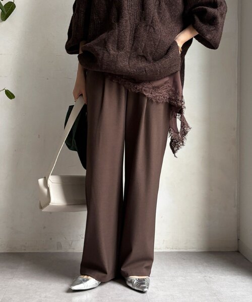 DouDou（ドゥドゥ）の「裏起毛4WAYストレッチパンツ（その他パンツ・レディース・ブラウン/アイボリー/ブラック・FREE）」の19枚目の写真