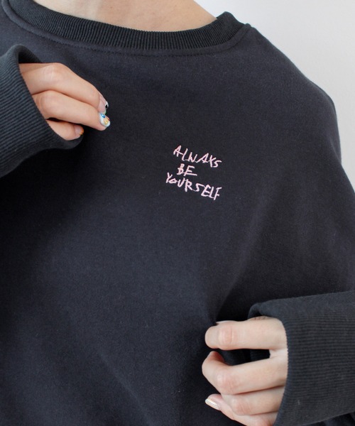 ABYS(アビス)の「袖シャーリング裏起毛スウエット(スウェット・レディース・ピンク/ネイビー/オレンジ/杢グレー・FREE)」の15枚目の写真