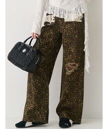 EVRIS | ハイウエストグラフィックワイドパンツ(その他パンツ)