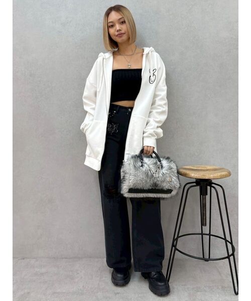 EVRIS（エヴリス）の「ハイウエストグラフィックワイドパンツ（その他パンツ・レディース・ブラック/その他1・MEDIUM/SMALL）」の3枚目の写真