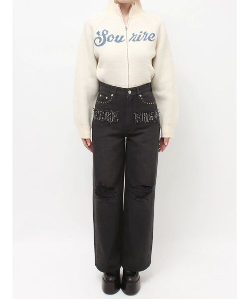 EVRIS（エヴリス）の「ハイウエストグラフィックワイドパンツ（その他パンツ・レディース・ブラック/その他1・MEDIUM/SMALL）」の19枚目の写真