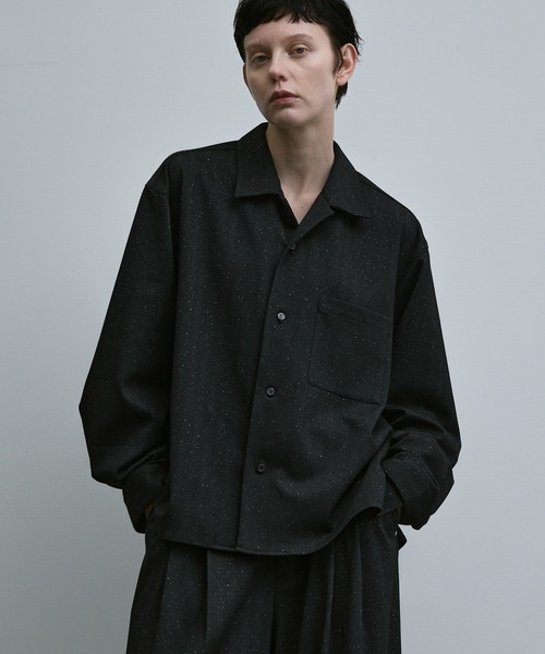 remer（リメール）の「LOOSE BASIC SHIRT "LAME HERRINGBONE" / ルーズベーシックシャツラメヘリンボーン【短丈】（シャツ/ブラウス・メンズ・ブラック・SMALL/MEDIUM/LARGE）」の7枚目の写真