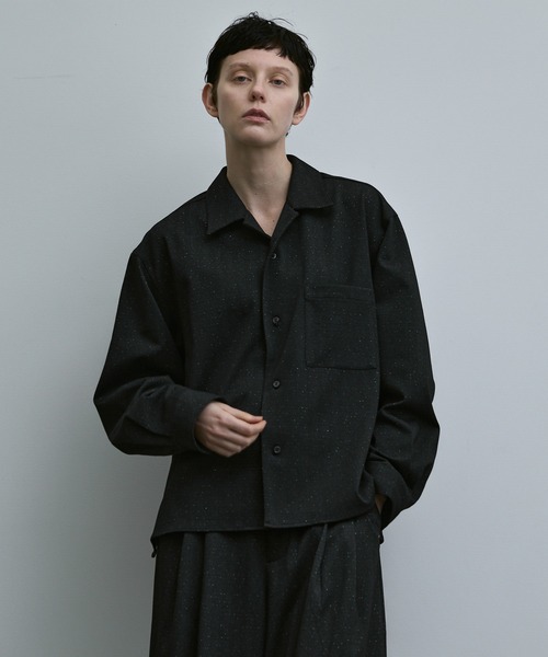 remer（リメール）の「LOOSE BASIC SHIRT "LAME HERRINGBONE" / ルーズベーシックシャツラメヘリンボーン【短丈】（シャツ/ブラウス・メンズ・ブラック・SMALL/MEDIUM/LARGE）」の8枚目の写真