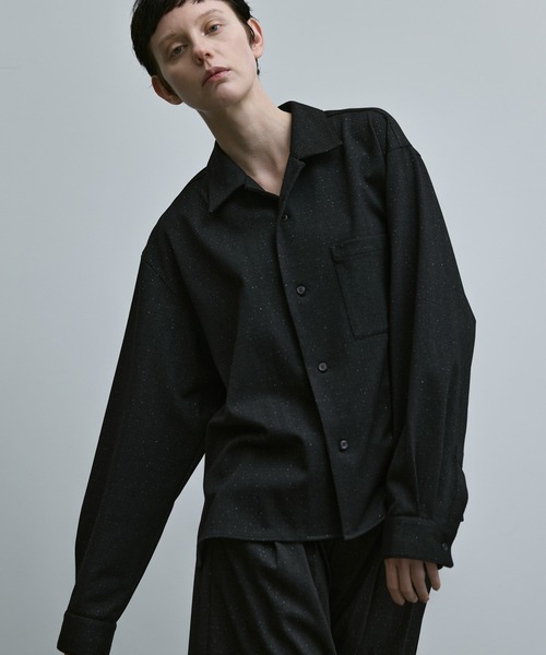 remer（リメール）の「LOOSE BASIC SHIRT "LAME HERRINGBONE" / ルーズベーシックシャツラメヘリンボーン【短丈】（シャツ/ブラウス・メンズ・ブラック・SMALL/MEDIUM/LARGE）」の3枚目の写真