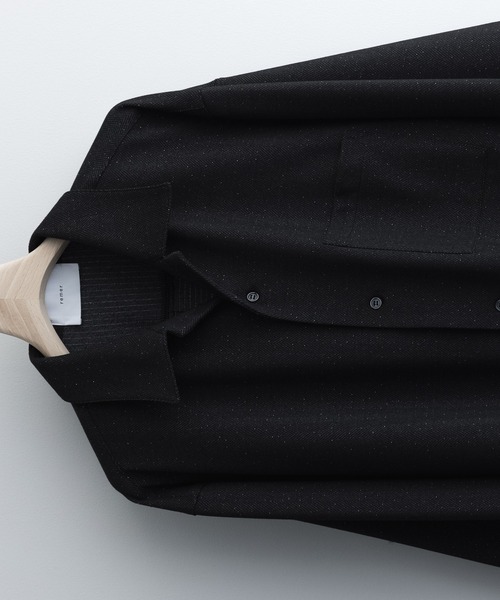 remer（リメール）の「LOOSE BASIC SHIRT "LAME HERRINGBONE" / ルーズベーシックシャツラメヘリンボーン【短丈】（シャツ/ブラウス・メンズ・ブラック・SMALL/MEDIUM/LARGE）」の11枚目の写真