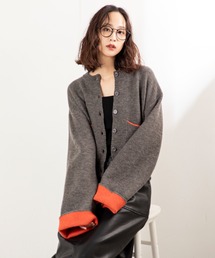 MILLION CARATS | 【ふわ軽あったか＆きれい見え】配色が洒落る！アルパカタッチのWフェイスカーデ(カーディガン/ボレロ)