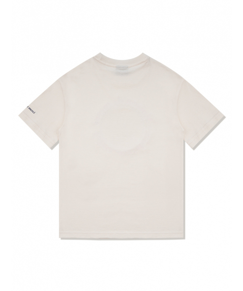 FABULOUS ARCHIVE(ファビュラスアーカイブ)の「ウィメンズ リリス エンボ クロップTシャツ クリームネイビー(FCC2TS387W)(Tシャツ/カットソー・レディース・ネイビー・SMALL/MEDIUM)」の2枚目の写真