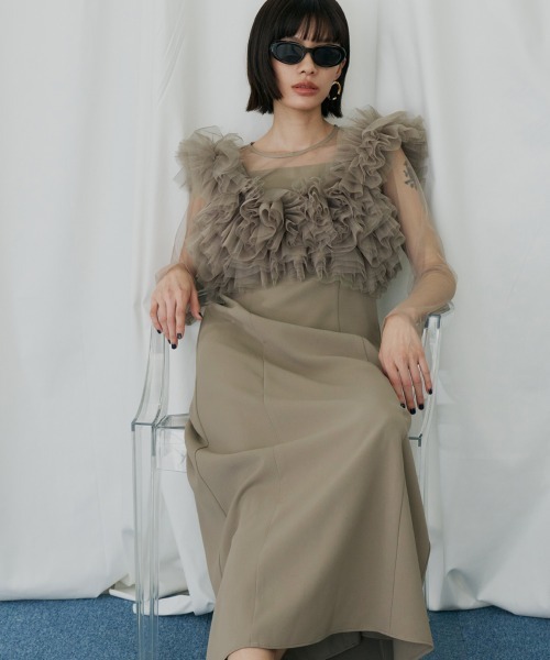 ボリュームラッフルレイヤードレス / volume ruffle layer dress