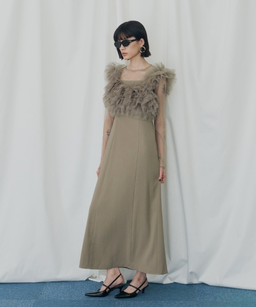 ボリュームラッフルレイヤードレス / volume ruffle layer dress