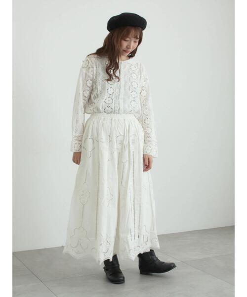 TSUHARU by Samansa Mos2(ツハルバイサマンサモスモス)の「レースパッチワークセーラー襟ブラウス(シャツ/ブラウス・レディース・ブラック/ブルー/オフホワイト・F)」の8枚目の写真