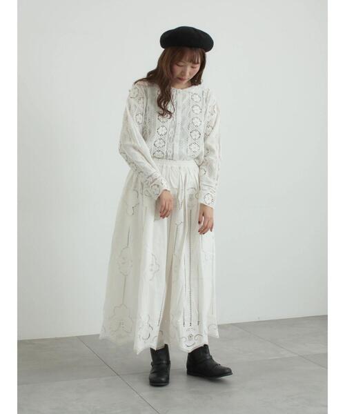 TSUHARU by Samansa Mos2(ツハルバイサマンサモスモス)の「レースパッチワークセーラー襟ブラウス(シャツ/ブラウス・レディース・ブラック/ブルー/オフホワイト・F)」の10枚目の写真