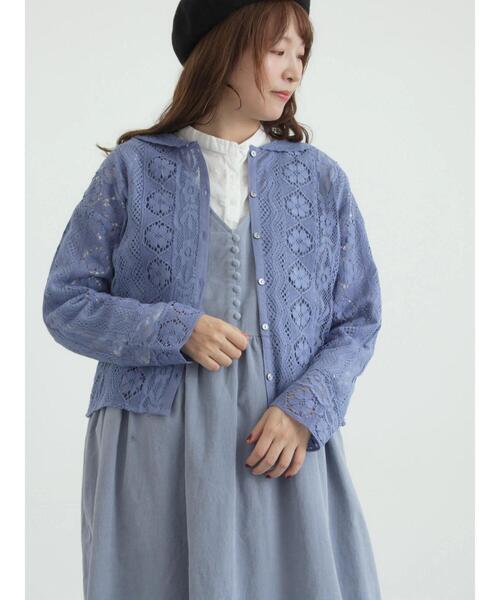 セール】レースパッチワークセーラー襟ブラウス（シャツ/ブラウス