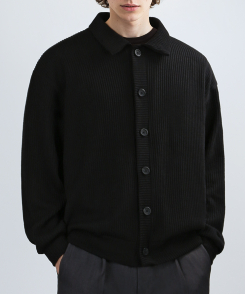 VERYVAIN(ベリベーン)の「RAVINE COLLAR CARDIGAN (BLACK)(カーディガン/ボレロ・メンズ・その他・FREE)」の1枚目の写真
