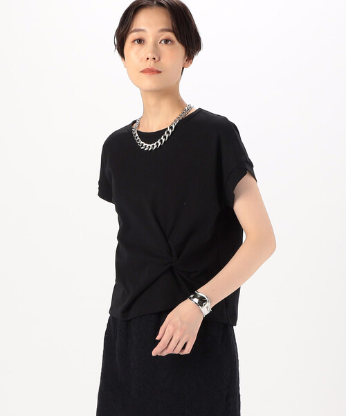 K.T KIYOKO TAKASE（キヨコタカセ）の「〔 TALLサイズ 〕 コットン強撚ポンチ デザインタックシャツ（Tシャツ/カットソー・レディース・ホワイト/ブルー系/ブラック/カーキ・15号）」の3枚目の写真