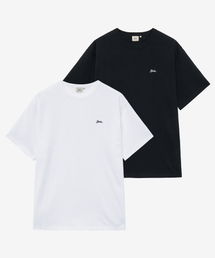[2PACK]ヘビーウェイトスネルロゴ半袖Tシャツ_ホワイト/ブラック