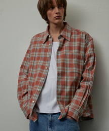 LEARVE（ルアブ）の「シャトルノート オールドクローゼット マキシダディチェックシャツ オレンジスクワッシュ（シャツ/ブラウス）」