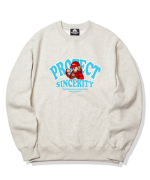 PROTECT BOY グラフィッククルーネック - クリーム