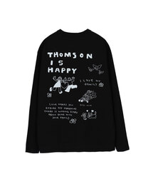 OURPOCKETS（アワーポケッツ）の「トンプソンビレッジ ラブファミリー ラウンドTシャツ (ブラック)（Tシャツ/カットソー）」