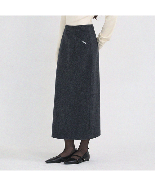 MICANE(ミケーネ)の「ジェシカウールロングスカート(スカート・レディース・ブラック/チャコール・X-SMALL/SMALL/MEDIUM/LARGE/X-LARGE/XX-LARGE)」の2枚目の写真