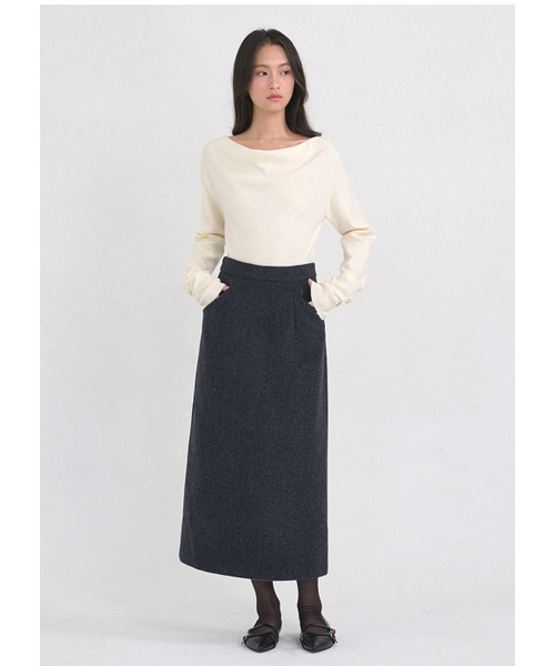 MICANE(ミケーネ)の「ジェシカウールロングスカート(スカート・レディース・ブラック/チャコール・X-SMALL/SMALL/MEDIUM/LARGE/X-LARGE/XX-LARGE)」の12枚目の写真