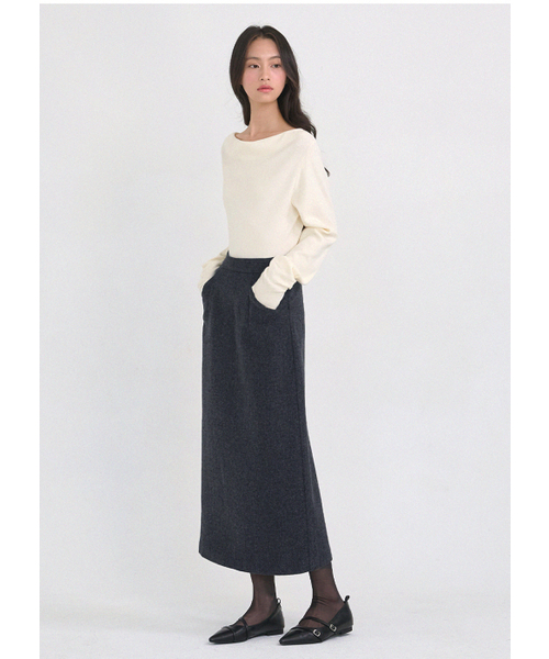 MICANE(ミケーネ)の「ジェシカウールロングスカート(スカート・レディース・ブラック/チャコール・X-SMALL/SMALL/MEDIUM/LARGE/X-LARGE/XX-LARGE)」の11枚目の写真
