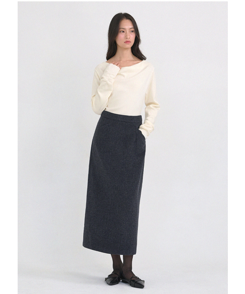 MICANE(ミケーネ)の「ジェシカウールロングスカート(スカート・レディース・ブラック/チャコール・X-SMALL/SMALL/MEDIUM/LARGE/X-LARGE/XX-LARGE)」の9枚目の写真